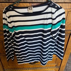 Anne Klein striped long sleeve shirt